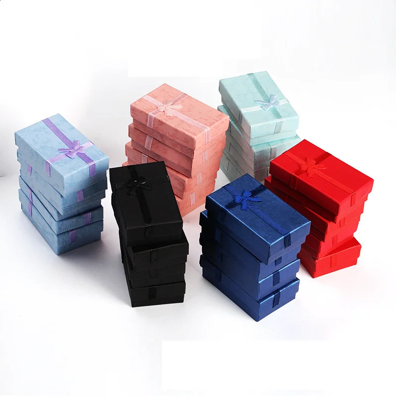 6Pcslot Paper Jewelry Boxes Rings Earrings Necklaces Storage Organizer Gift Box Cloud Bowknot Packing 5825cm 241225