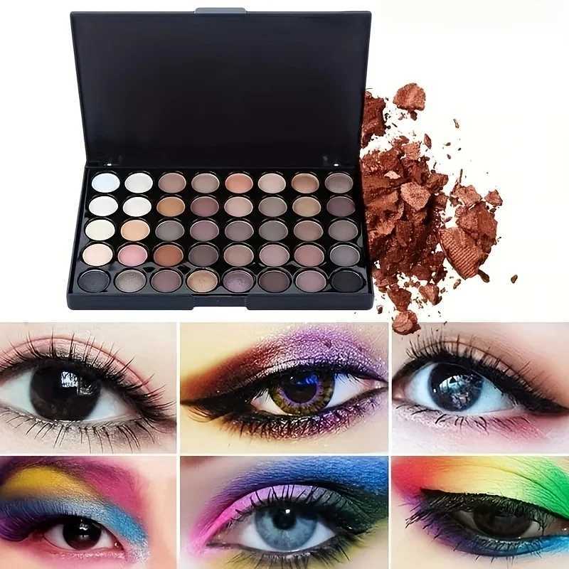 40 Colors Glitter Eyeshadow Palette with 5 Brushes Matte Waterproof Long Lasting Pressed Powder Cosmetics MakeUp KXJ241230