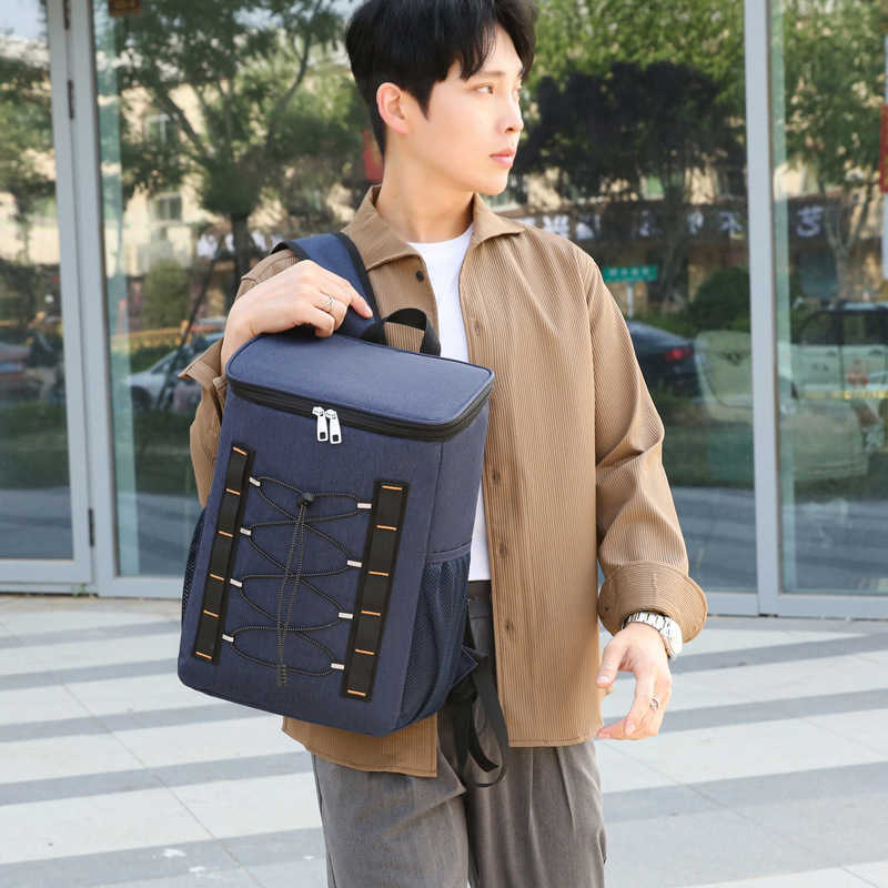 Insulated Bag Large Capacity Minimalist Backpack Oxford Cloth Lightweight Portable Insulated Inner Compartment Refrigerated Ice Pack 240920