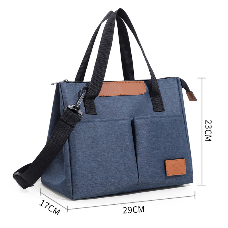 Triangle ice pack crossbody portable lunch storage bag, simple and fashionable, large capacity bento box insulation bag