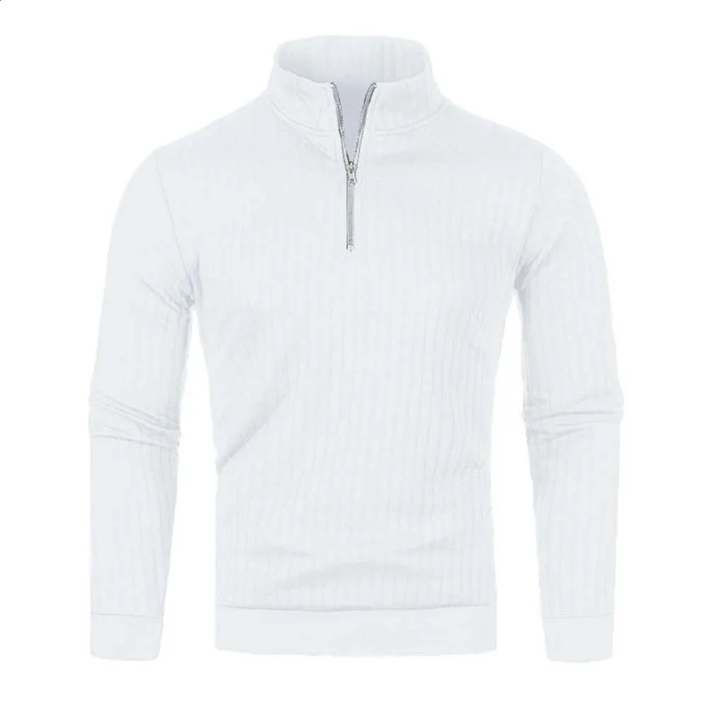 Men Semi Turtleneck Long Sleeve Half Zip Pullover Knitted Sweater Female Knitwear Tops PYBG-BSD-ZW123 241230