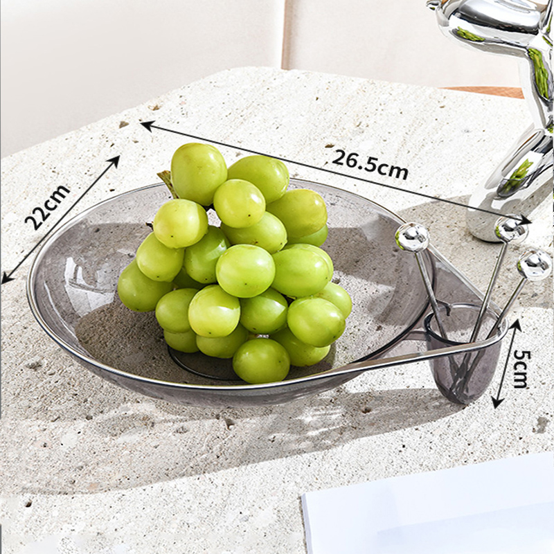 Modern Multi-Purpose Silver Rimmed Fruit Serving Tray