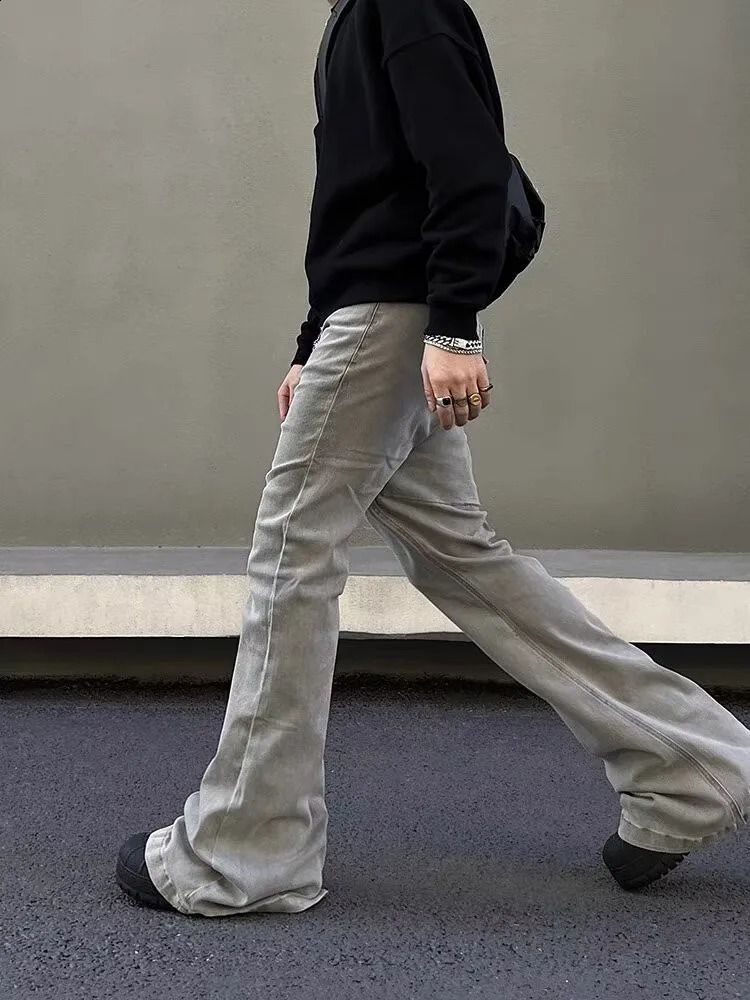 2024 Cyber Y2K Fashion Baggy Stacked Flare Jeans Pants Men Clothes Streetwear Rock Vintage Long Trousers Ropa Hombre 241224