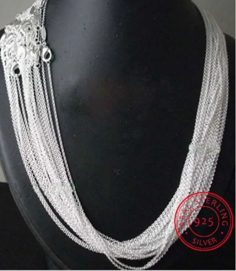 10 pieces/batch promotion! Wholesale 925 sterling silver necklace silver fine jewelry Rolo chain 1mm necklace 16 18 20 22 24 W241230