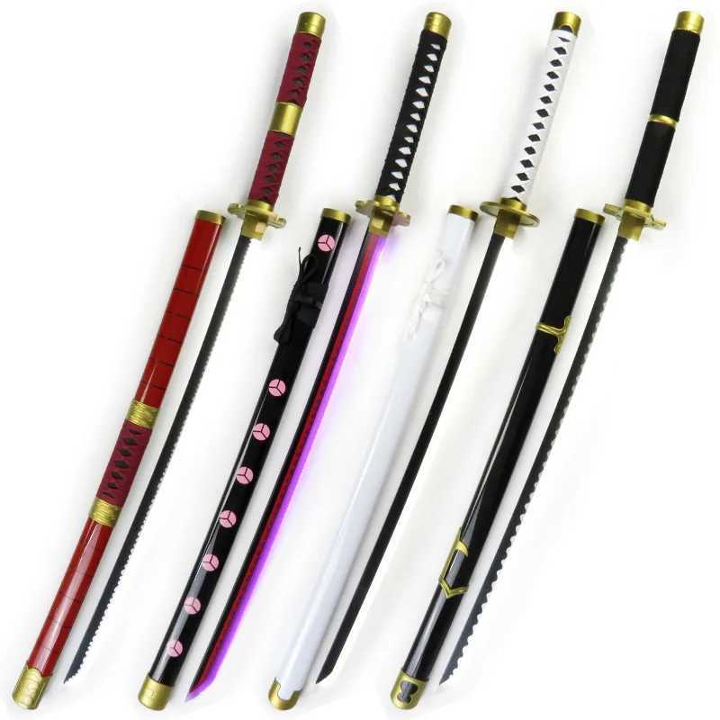 72/104cm Roronoa Zoro Katana glowing LED lightsaber animation Zoro role-playing prop life size Japanese Katana Sarai Sabre childrens toy Y241230