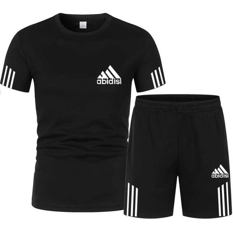 Men's Tracksuits Conjunto de verano lujo para hombre traje manga corta Fitness pantalones cortos informales ropa J241230