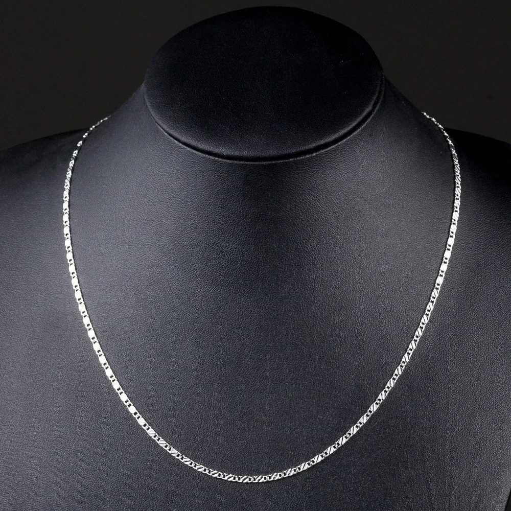 New 925 sterling silver fine 2MM flat Clavicle chain necklace suitable for womens wedding parties jewelry Christmas gifts 40-75cm W241230