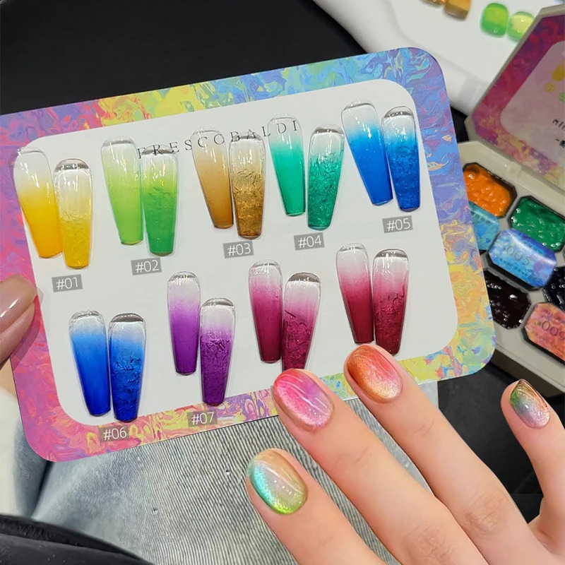 9-color nail paint gel durable pattern gel nail polish cream texture color paint glue immersion solid ergonomic consumer goods 241230