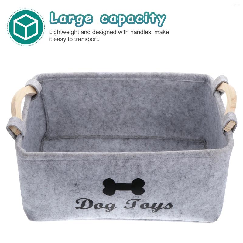 Update Dog Toy Basket Pet Storage Box Bin Organizer Toys Felt Cat Accessory Container Bins Baskets Accessories Containers Organizing