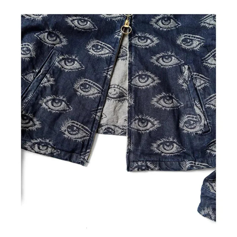 New Arrival 24Aw KAPITAL Hirata And Hongri Casual Eye Embroidered Denim Retro Lapel Long Sleeved Jacket For Men