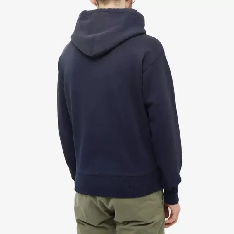24Aw Double R Japanese Cotton Casual Printed Letter Loose Men's And Women's Long Sleeved Hooded Sweatshirt