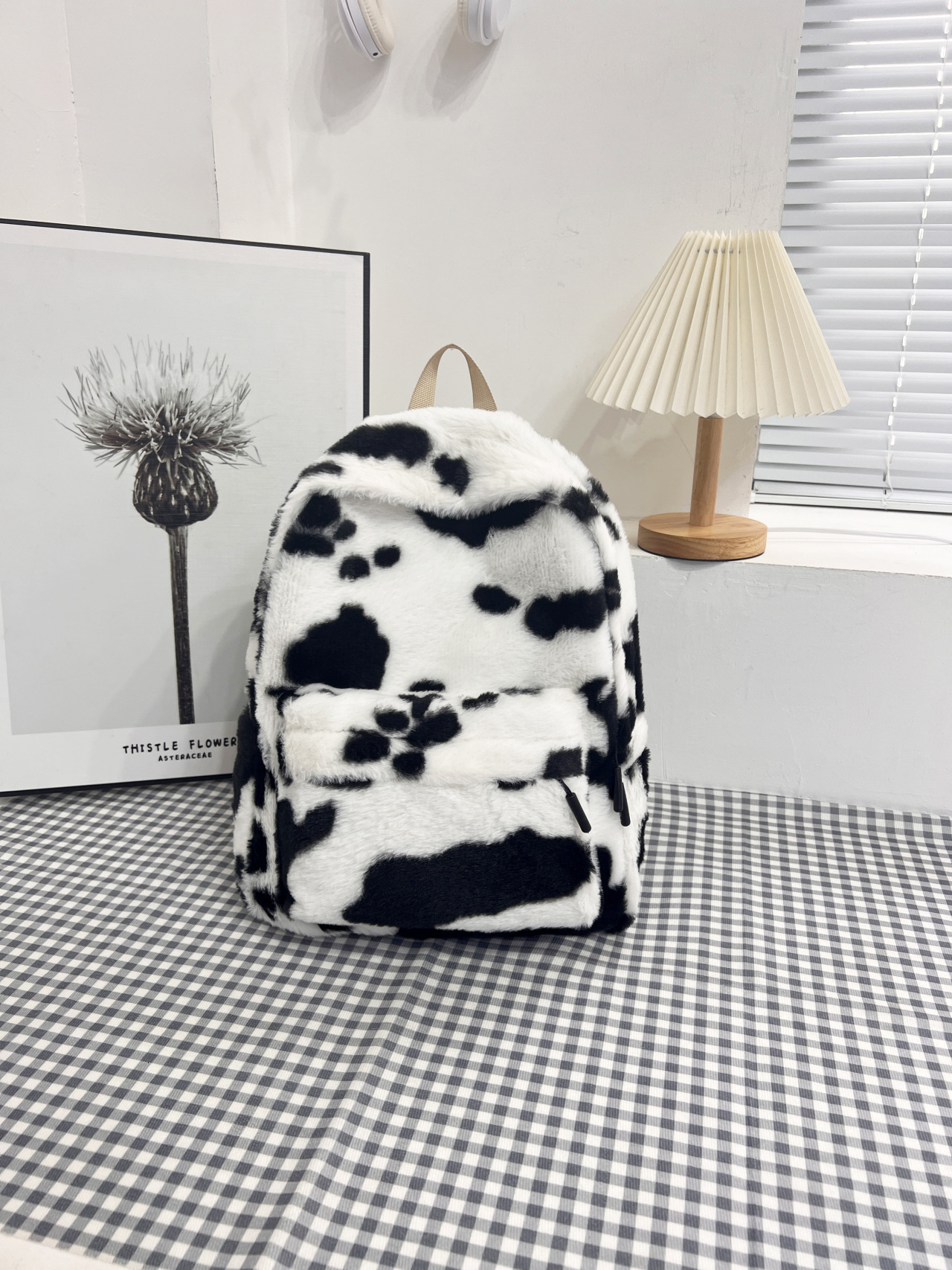 New Cute for Middle and High School Students Autumn Leisure Plush Backpack College Student Class Bag Female