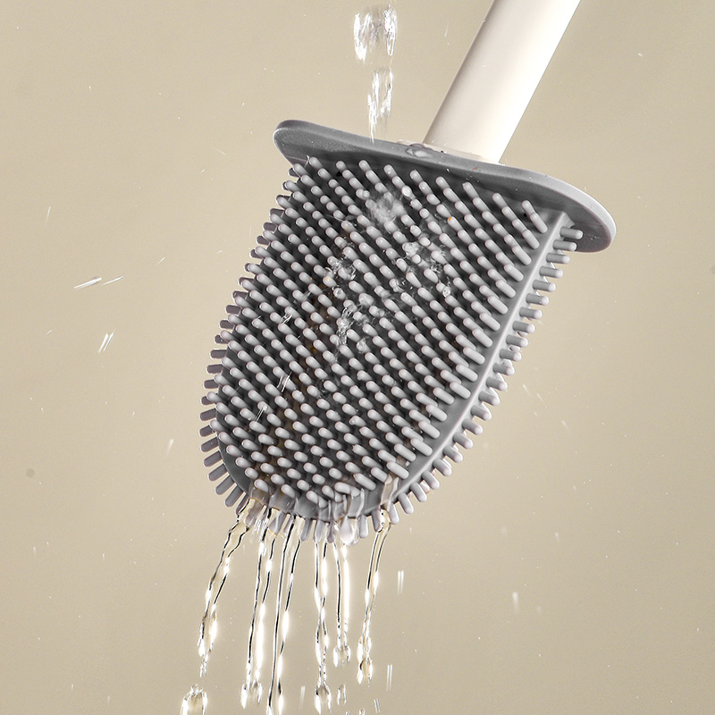 Sleek White Plastic Toilet Bowl Cleaner with Ergonomic Grip and Non-Scratch Design