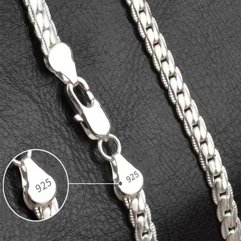New 925 sterling silver charm necklace 16-24 inch chain high-quality mens fashion wedding engagement jewelry W241230