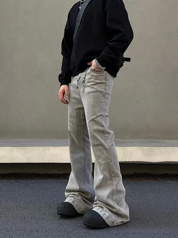 2024 Cyber Y2K Fashion Baggy Stacked Flare Jeans Pants Men Clothes Streetwear Rock Vintage Long Trousers Ropa Hombre 241224