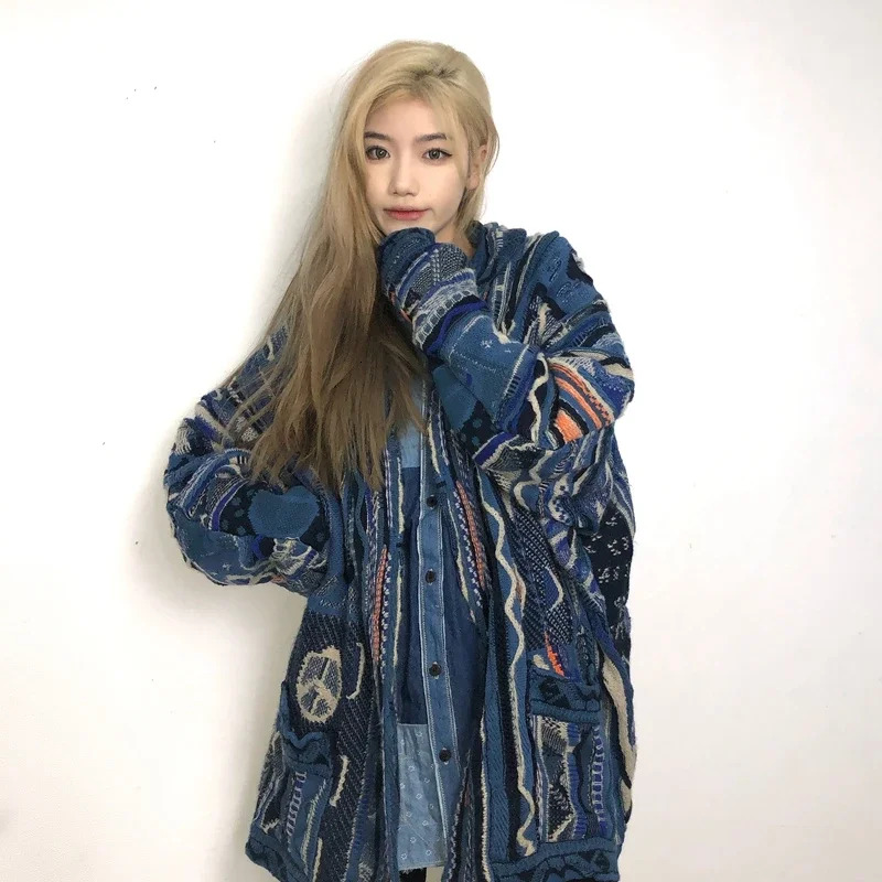 Non Kapital Hirata Anti War Retro Cardigan National Heavy Industry Loose Sweater Cashmere Open Oversize Annual Jia Brand