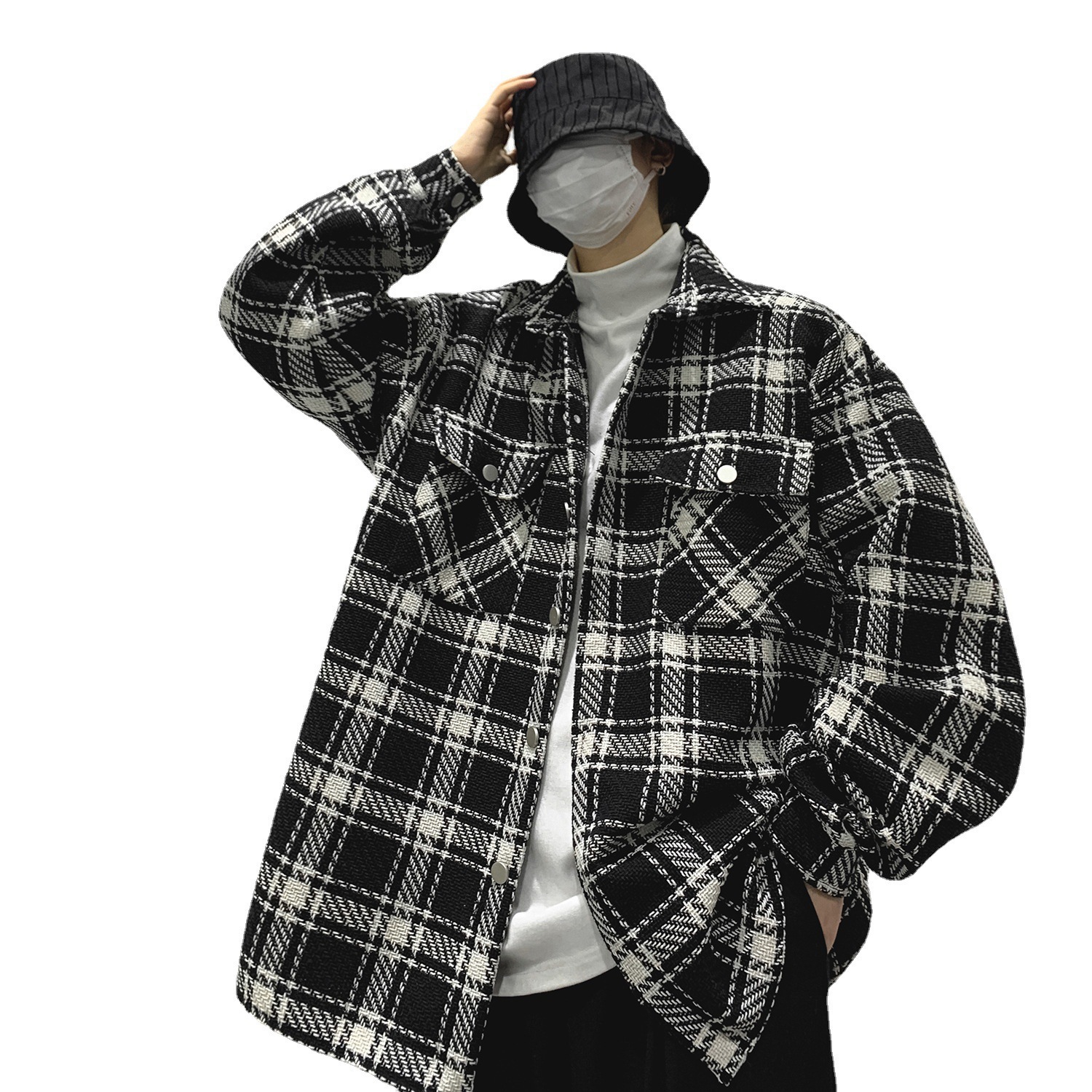 M10276 Plaid shirt men's winter thick shirt spring and autumn design tops