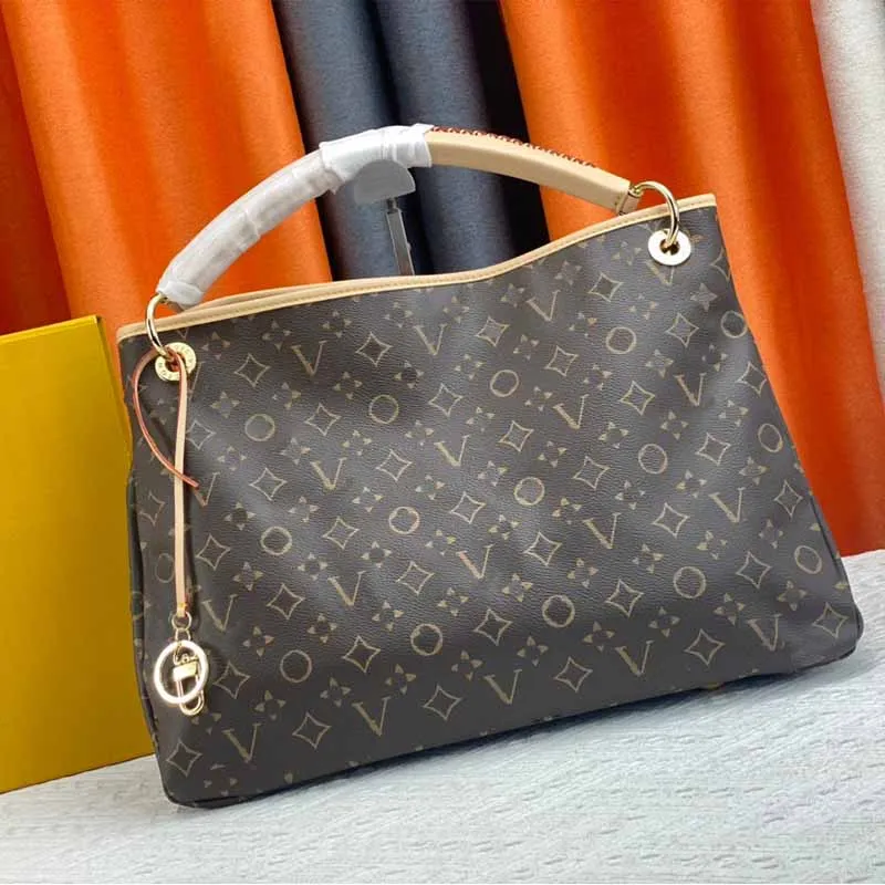 Large capacity shopping bags Luxury designer 10A Tote bag Women's leather handbag Classic presbyopia Shoulder bag Gold brass fitting tr