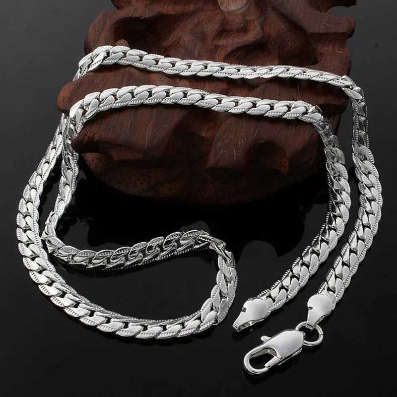 New 925 sterling silver charm necklace 16-24 inch chain high-quality mens fashion wedding engagement jewelry W241230