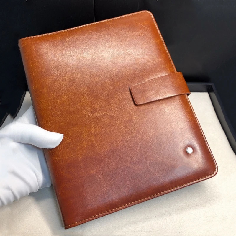 MB Black Leather Cover Notepads Classic Agenda Handmade Note Book Periodical Diary Business Office Notebook A5 241227