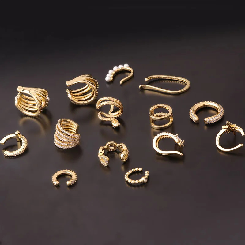 1PC Piercing Ear Clip Stainless Steel Pearl Earrings Cuffs Ring Cartilage Conch PIERC Jewelry For Women 2023 Trending 241225