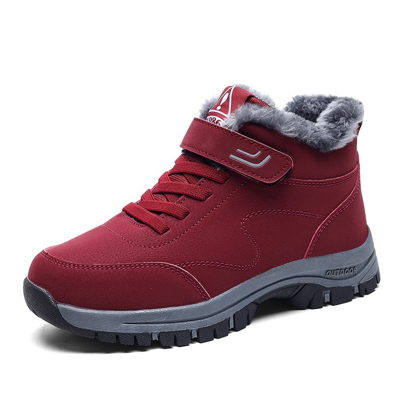 Women Mens Boots Winter Cotton Plush Pu Leather Waterproof Sneakers Climbing Hunting Shoes Outdoor Warm Hiking Boot 240904