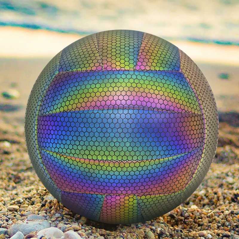 Size 5 Reflective Volleyball Glow-in-the-Dark Volleyball Beach Volleyball Rainbow Color Sports BallXJ241230