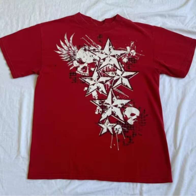 Women's 90s Shopping Mall Gothic T-shirt Y2K Cyber Grunge Skull Emo