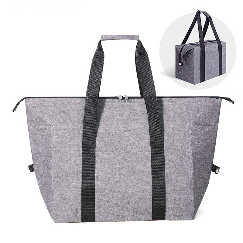 Large Capacity Foldable Tote Lunch Bags Portable Travel Insulated Cooler Camping Picnic Shoulder Bag