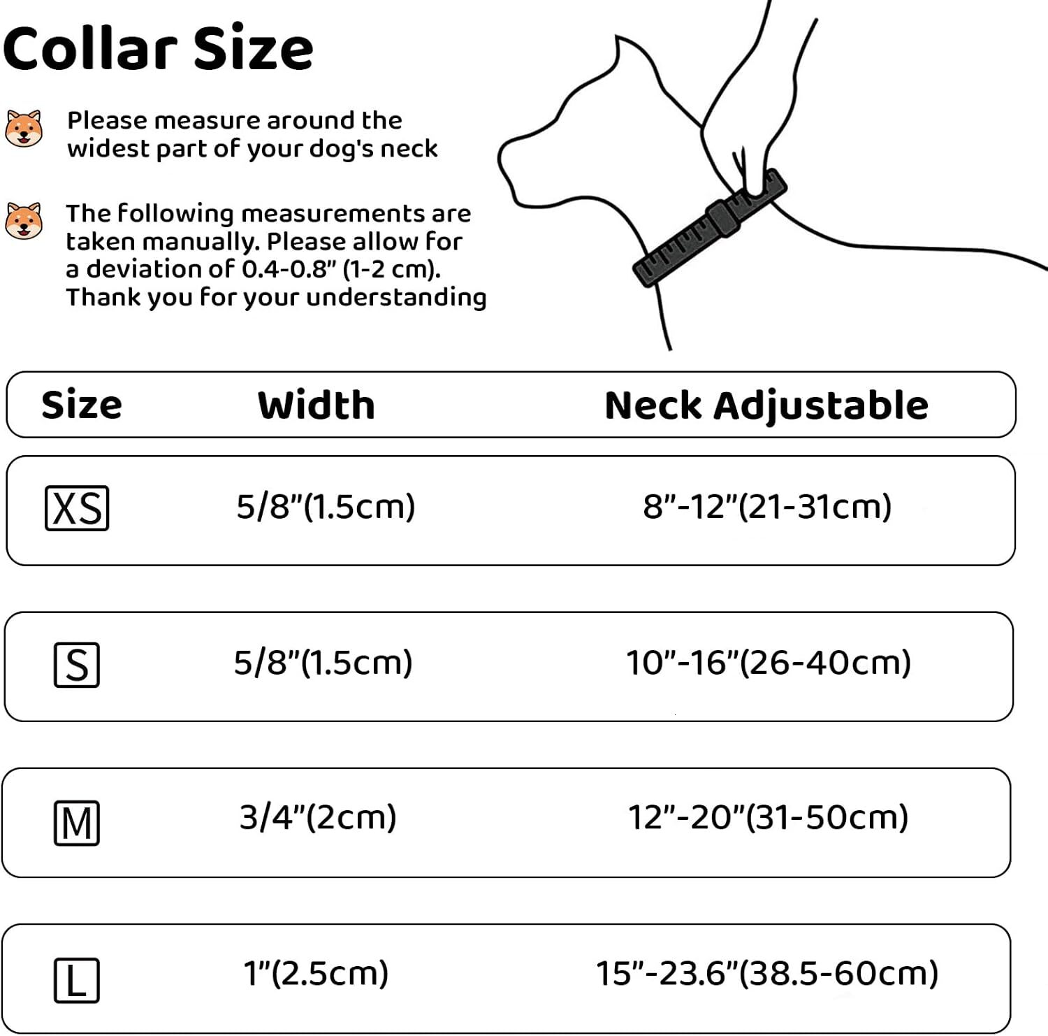 Reflective Dog Collar with Breathable Nylon Soft Neoprene Pad Collar, Suitable for Medium sized Dogs+2 AirTag Holders (Black, Medium)