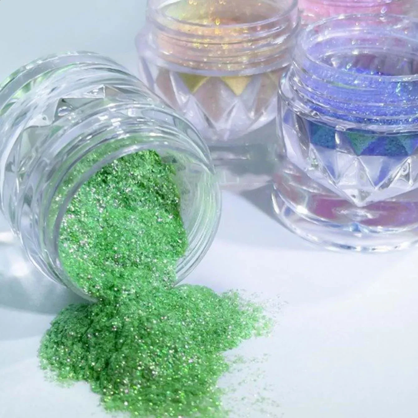 Chameleon chrome nail art pigment mirror powder eye shadow dipped in magic decolorization powder resin coloring jewelry making dye tools 241230