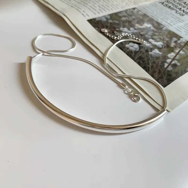 925 sterling silver arched semi-circular pendant necklace Prime Circle necklace suitable for womens summer jewelry mini fashion parties W241230