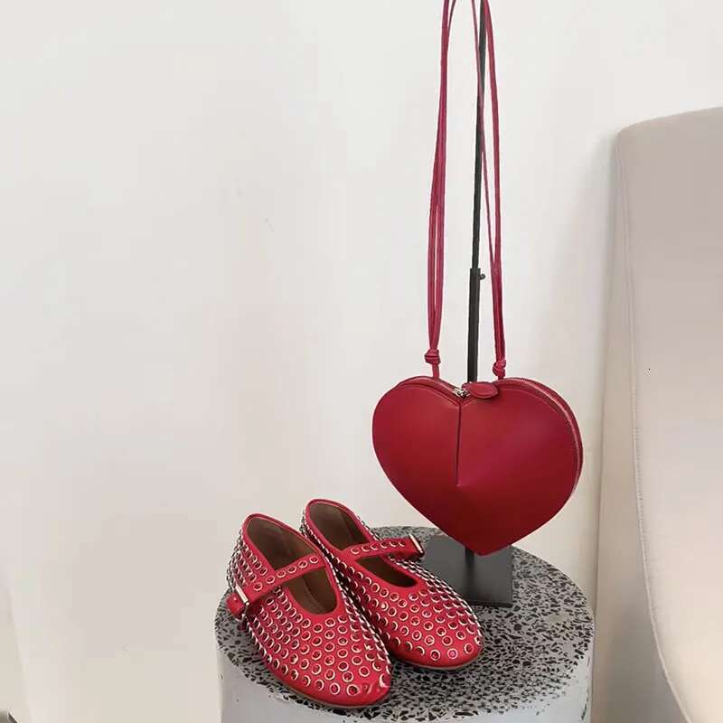 Women's Bags Handbag Nichedesign New Genuine Leather Peach Simple Versatile Crossbody Bag High Quality 3D Love Heart