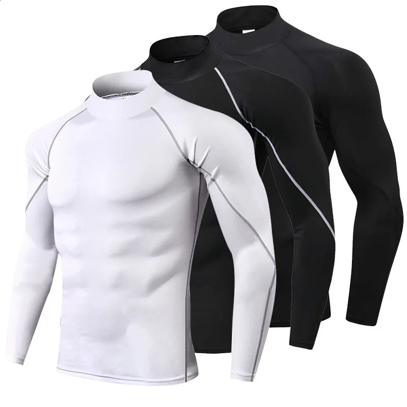 Men Long Sleeve Gym T Shirt Compression Running TShirts Man Quick Dry Basketball Shirts Elastic Football Tops Tees Male Clothes 241220
