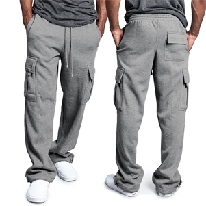 Mens Sweatpants Straight Fit Joggers for Sports and Streetwear Loose Oversized Drawstring Long Pants Men Multipocket 241228