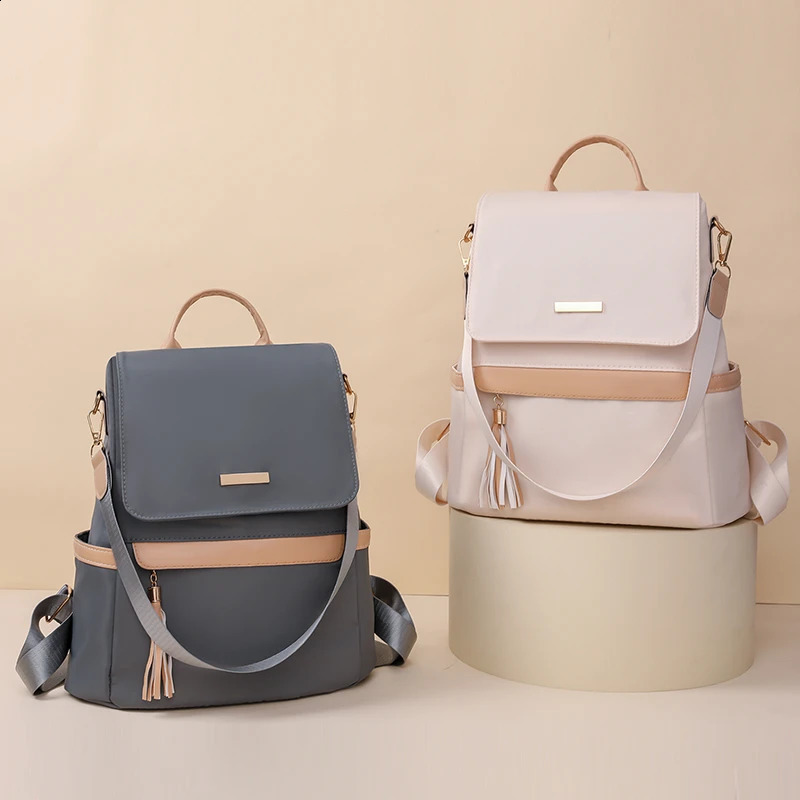 Nylon Zipper Fashion Backpacks Casual Basic Style Bags for Women Portable Interior Zipper Pocket Mochilas Para Mujer 241230