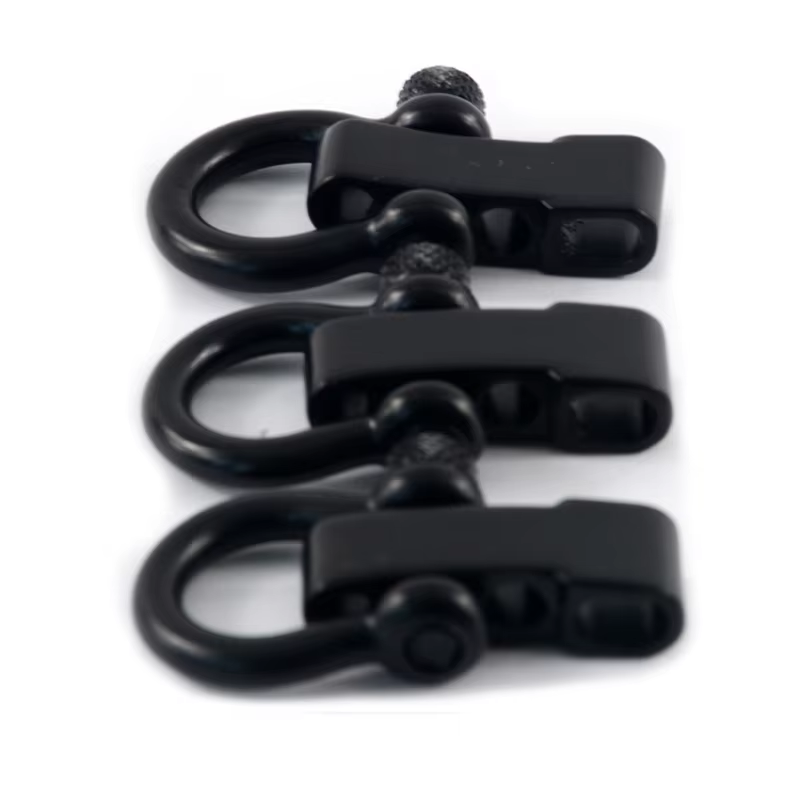 5mm black stainless steel paracord bow shackle with screw pin