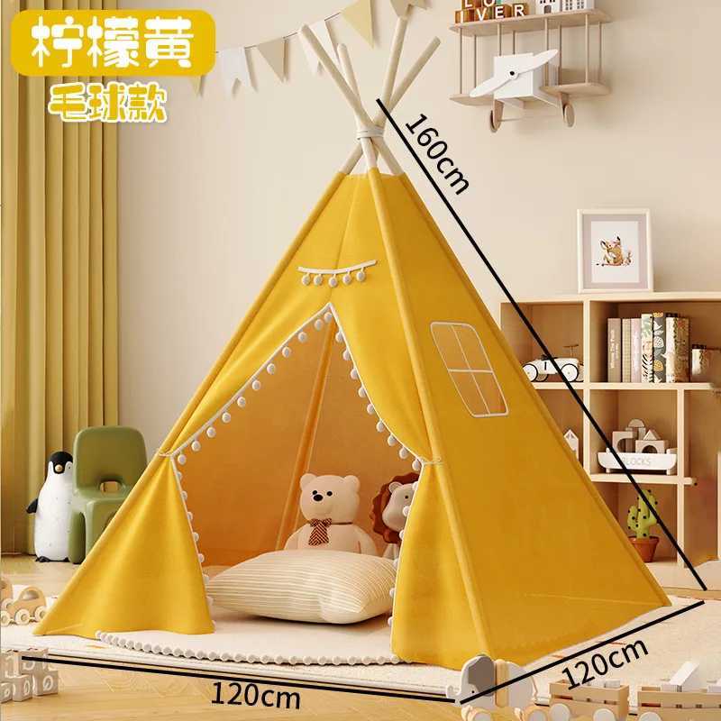 Childrens Indoor Playhouse Wigwam Childrens Portable Folding Tipi Teepee Girls and Boys Castle Game Tent W241230