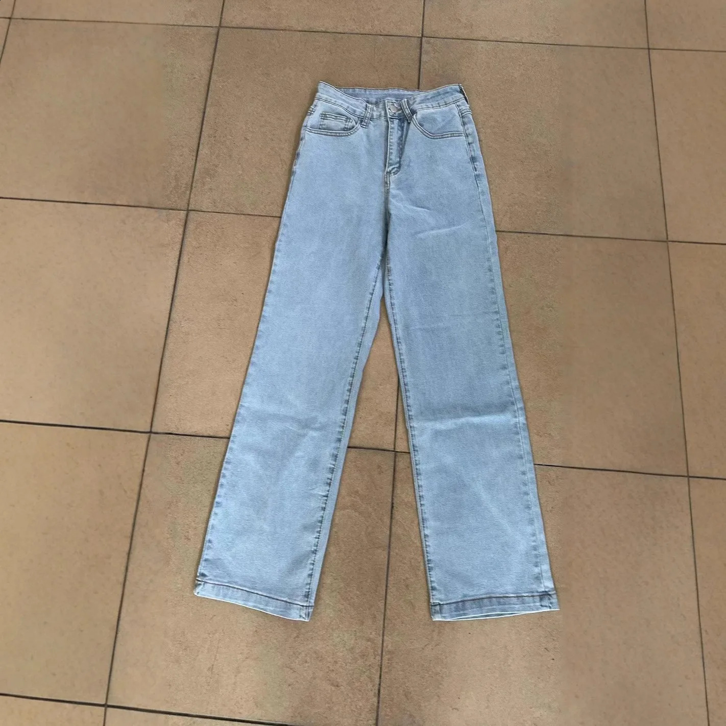 Yaminiya Summer Vintage High-waist Distressed High Waisted Jeans Flared Jeans Womens Blue Pants Flared Jeans Fashion 241230