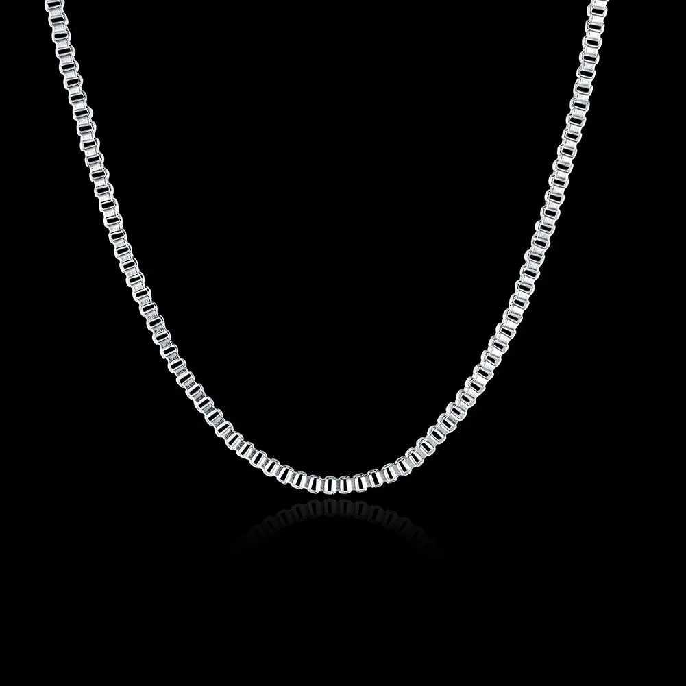 925 sterling silver necklace 16/18/20/22/24 inches thin 1.5MM box chain womens fashion jewelry Christmas gift W241230