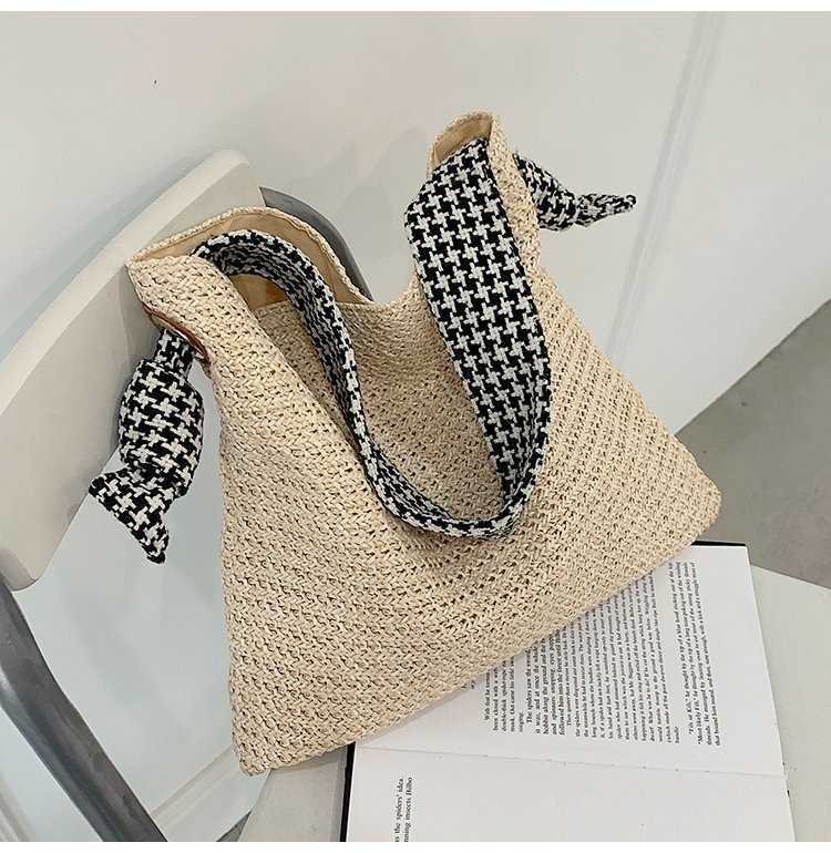 Insen Series Big Bag Fairy 2023 New Large Capacity Holiday Handbag Artistic Grass Weaving Beach Bag Factory