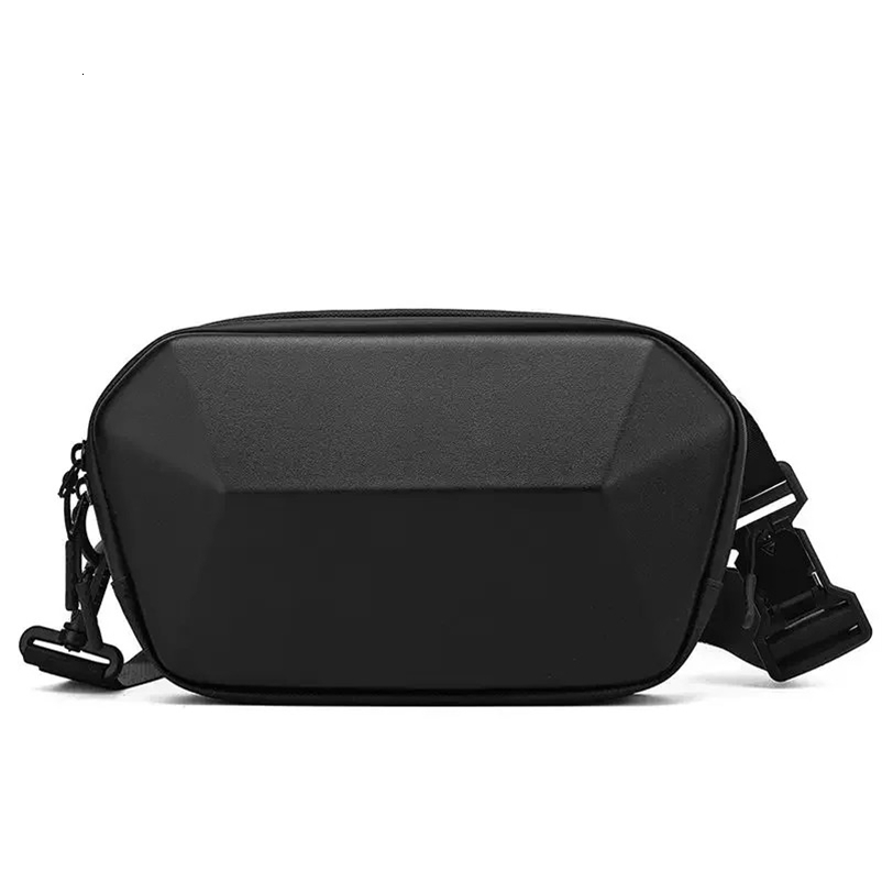 Hard Case PVC Chest Bag Mens Large Capacity Waterproof Anti-scratch Crossbody Bag Multi-functional Magnetic Clasp Shoulder Bag 241228