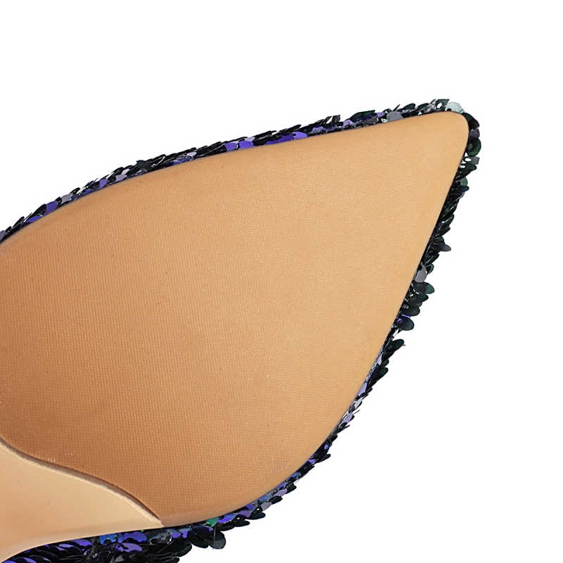 Women's New Fashionable Nightclub Style Pointed Heel Large Sequin Lace Up High Leg Over Knee Long Boots