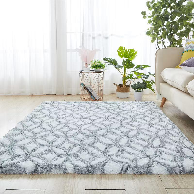 4683-58.88-BB-Minimalist Solid Color Carpet Living Room Sofa Large Area Decorative Rug Bedroom Lines Polyester Thickened Furry Home Floor Mats