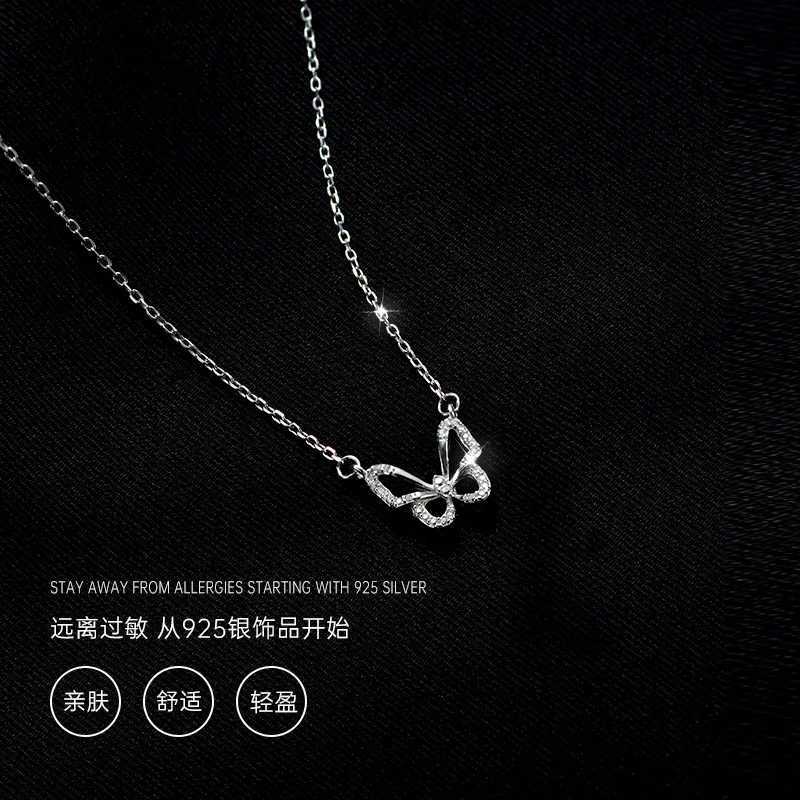 REETI 925 sterling silver butterfly necklace suitable for womens Clavicle chains womens jewelry Birtay gift accessories W241230