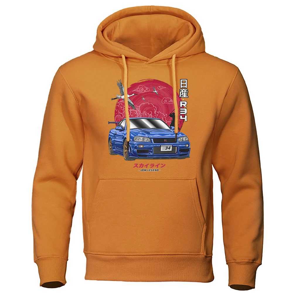 Jdm Culture Gtr R34 Printed Hoodie Mens Fashion Large Size Hoodie Autumn Fur Lined Hoodie Casual Super Large S - Xxl Clothing Womens W241230