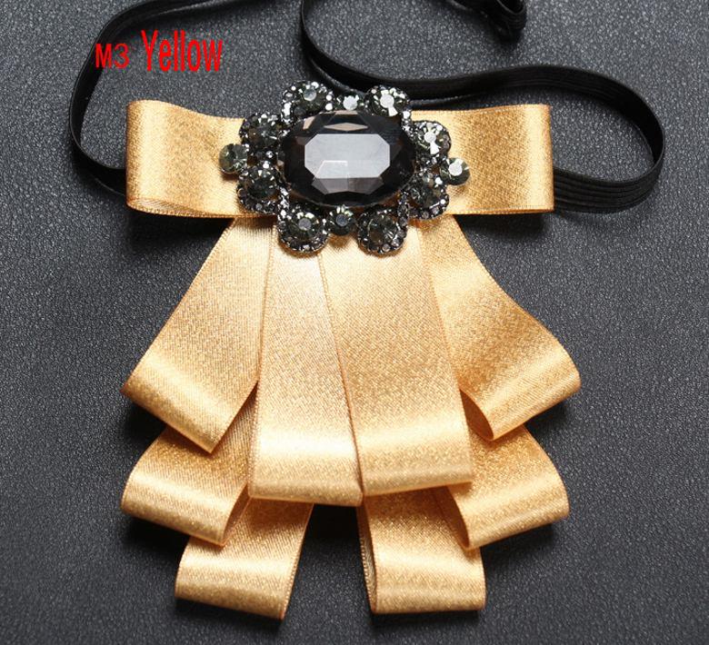 9 Color Formal Men Ribbon Double-Layer Collar Flower With Crystal Decoration Man Wedding Groom Ribbon Bow Tie Necktie