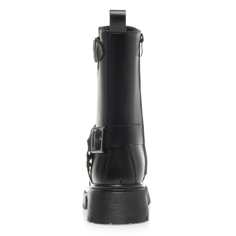 AIYUQI Women's Motorcycle Boots Winter Warm Snow Boots Female Comfortable Mid-tube Womenboots Large Size