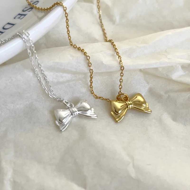 925 sterling silver necklace womens gold bow engagement exquisite jewelry wedding party Birtay Gif W241230