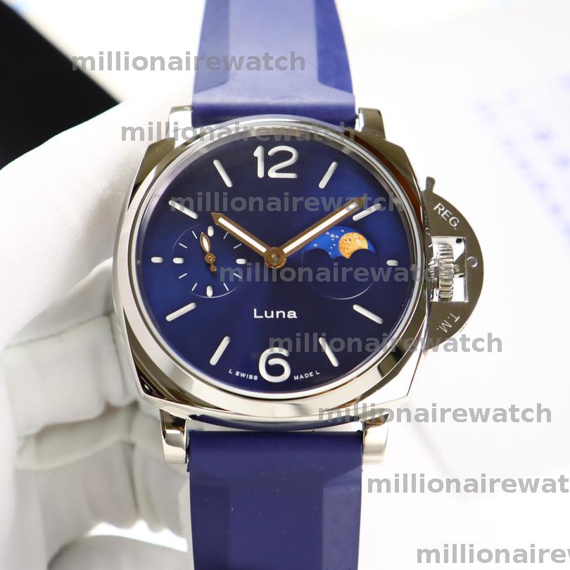 High Quality New LUNA Designer Master Watch Classic Super 42MM Dial Designer Watch Luxury Watch Rubber Leather 316L Steel Watches Men Mechanical Man Watch